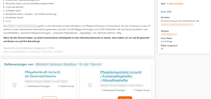 Arbeitgeberprofil von Wohnen im Alter